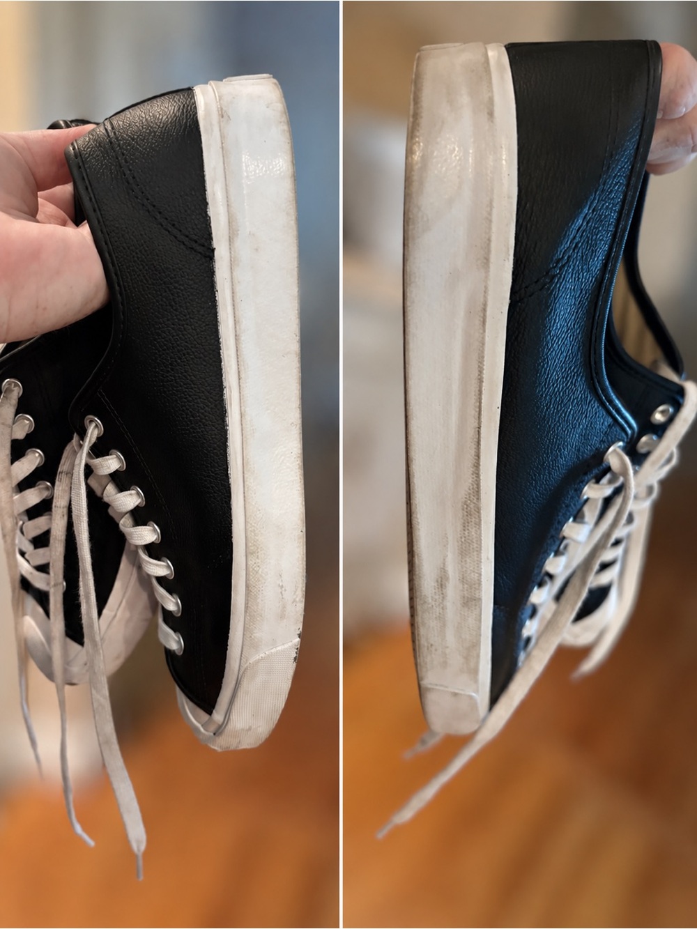 Converse Jack Purcell Leather Sneaker Black Low Top Men’s 10 Women’s 11.5 - Picture 9 of 9